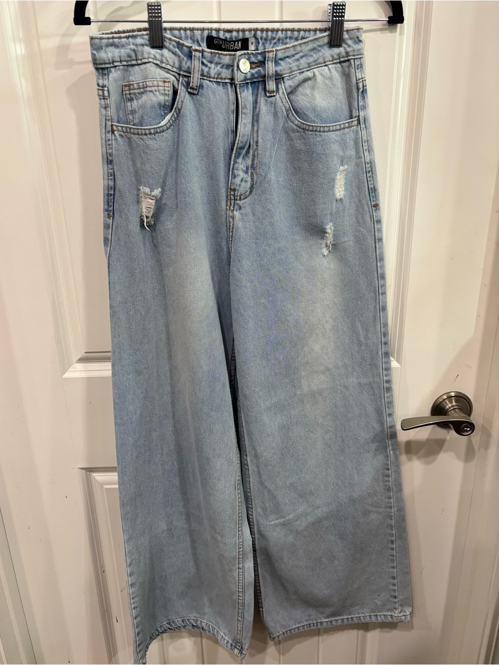Urban Outfitters Light Wash Wide-Leg Flare Jeans